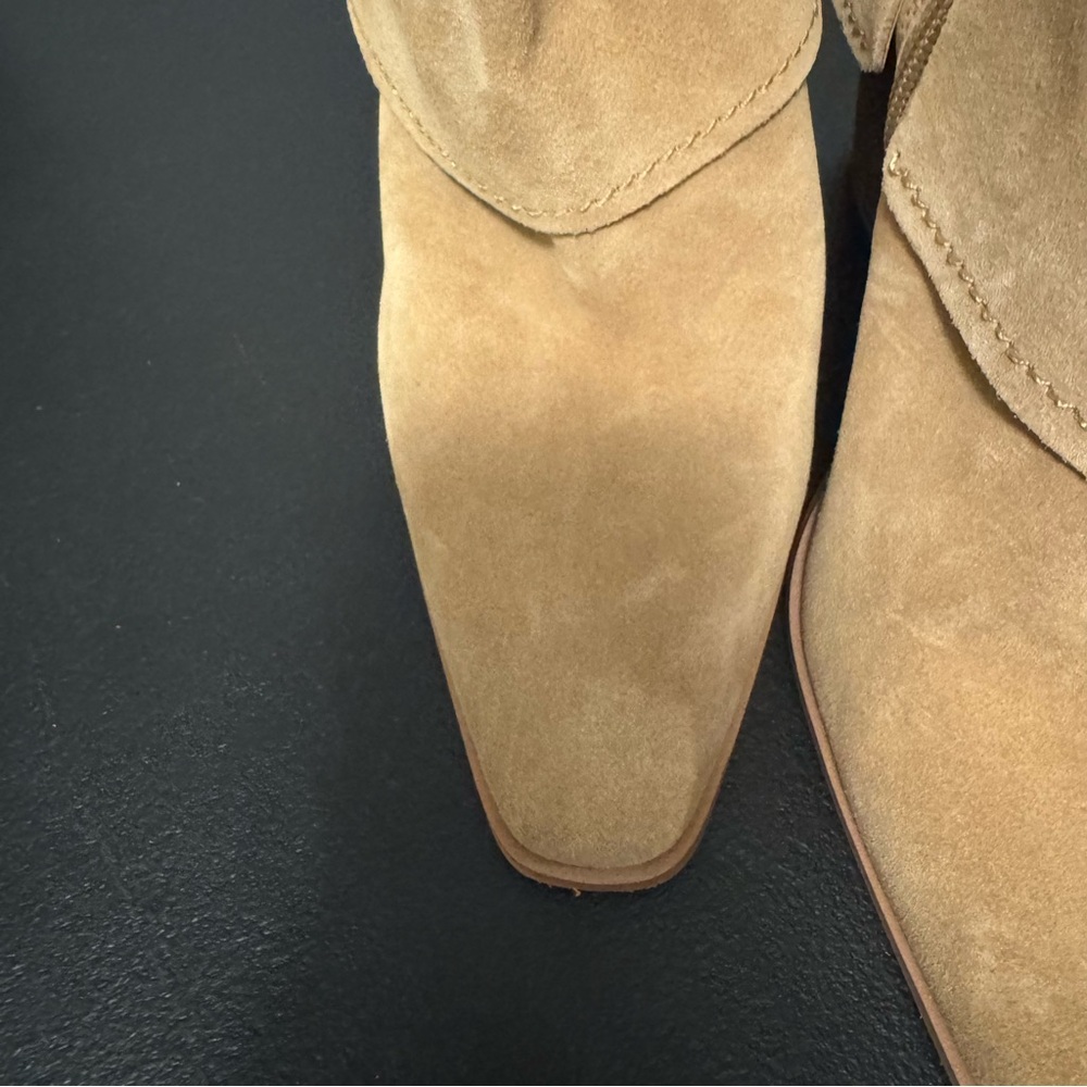 Vince Camuto Alouison Tan Suede Foldover Boots | Size 10M - Picture 3 of 11
